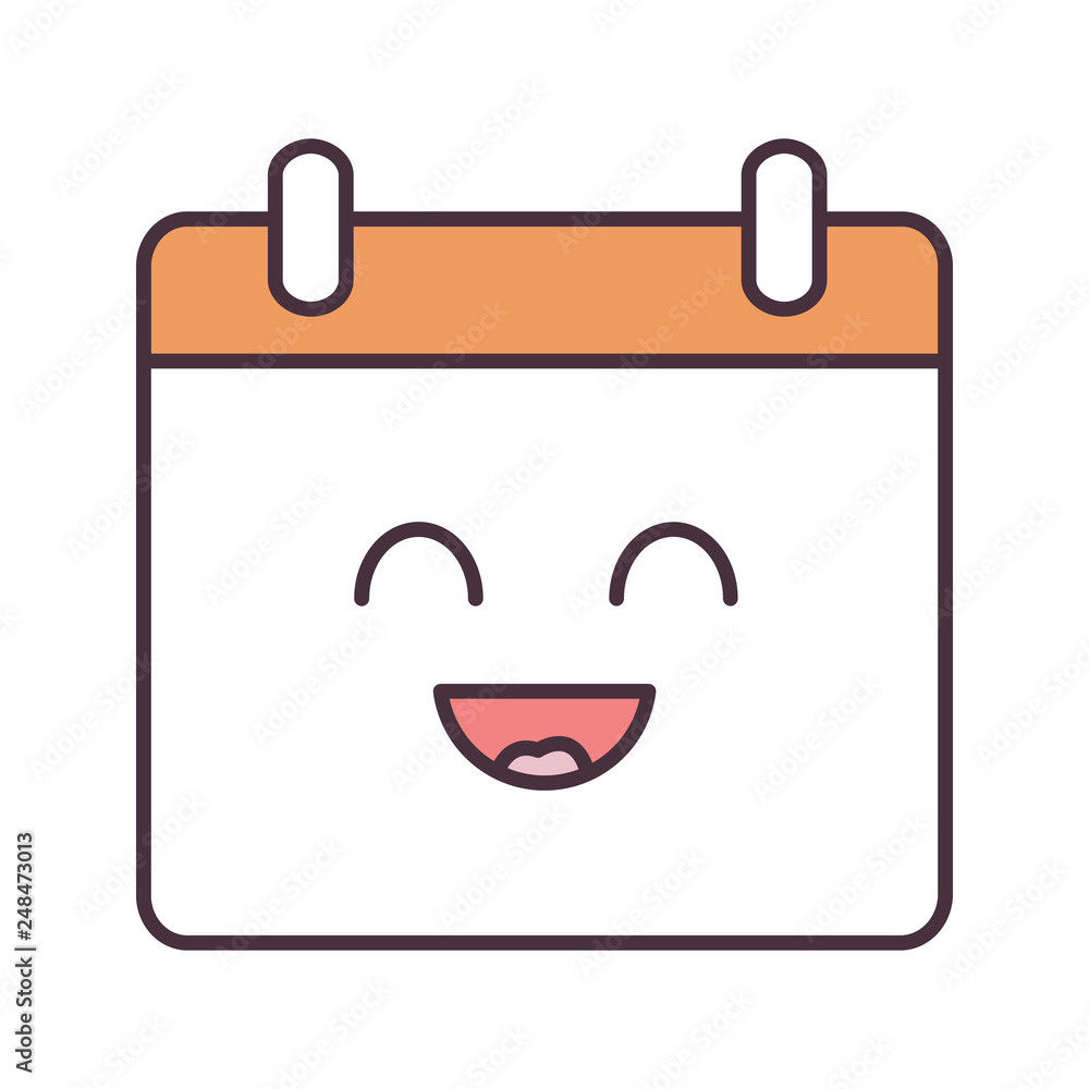 Smiling calendar character color icon Smiling calendar character color icon