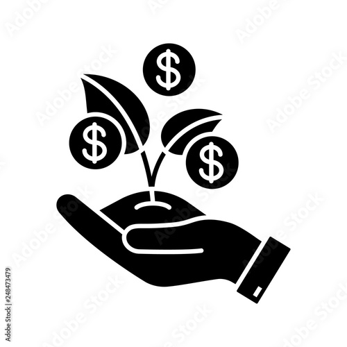 Seed money glyph icon