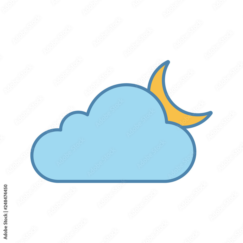 Cloudy night color icon Cloudy night color icon