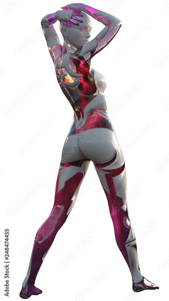 Android Female Pink and White High Tech Modern Beauty Artificial Intelligence 3D Illustration Android Female Pink and White High Tech Modern Beauty Artificial Intelligence 3D Illustration