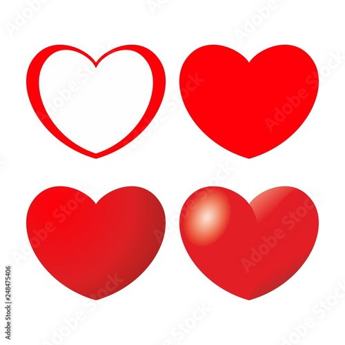 Four red hearts