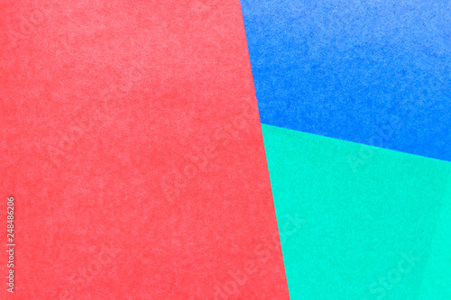 Abstract red, blue, green color paper background for design and decoration