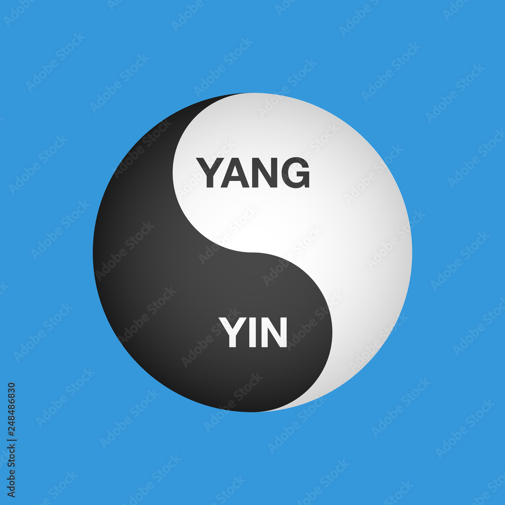 Ying yang text symbol of harmony and balance vector Ying yang text symbol of harmony and balance vector