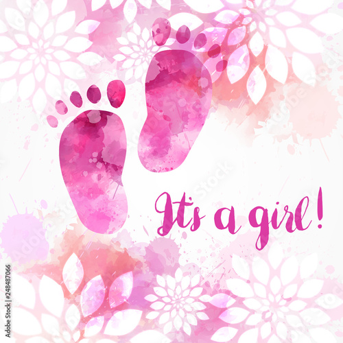 It's a girl - floral background