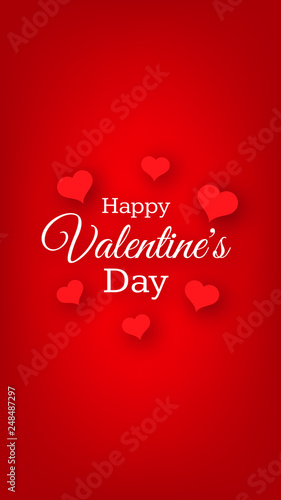 Red greeting Happy Valentines Day Background