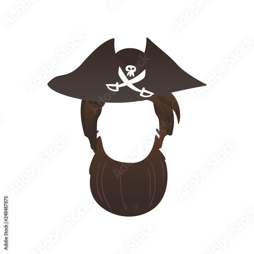 Vector pirate beard photo booth prop costume