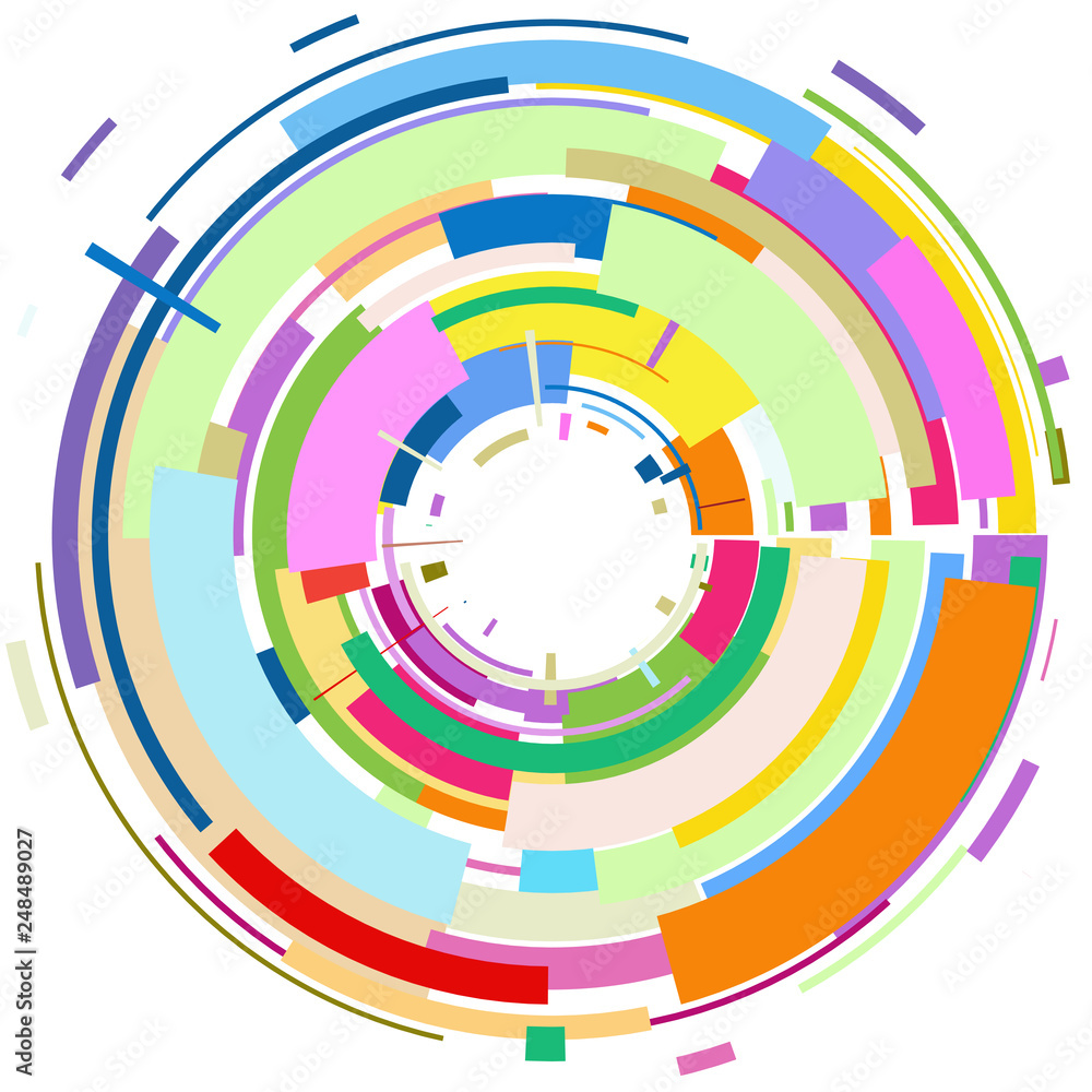 The abstract 3D image of colored circles on a white background. The abstract 3D image of colored circles on a white background.