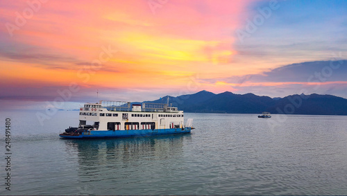 TRAT , THAILANDPort ferry boat in Koh Chang Island, Trat, ,Thailand on October 20 , 2018. Koh chang Is the second largest island of Thailand.