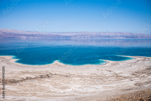 landscape of the Dead Sea, failures of the soil, illustrating an environmental catastrophe on the Dead Sea, Israel