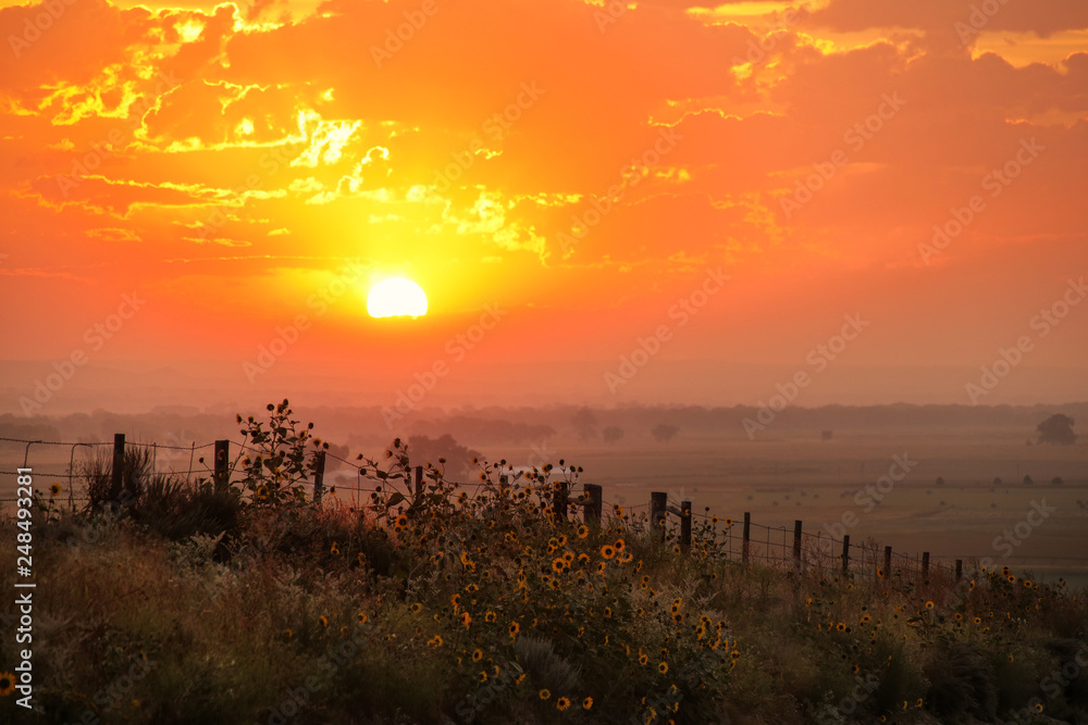 Sunrise at North Platte River valley, western Nebraska, USA Sunrise at North Platte River valley, western Nebraska, USA