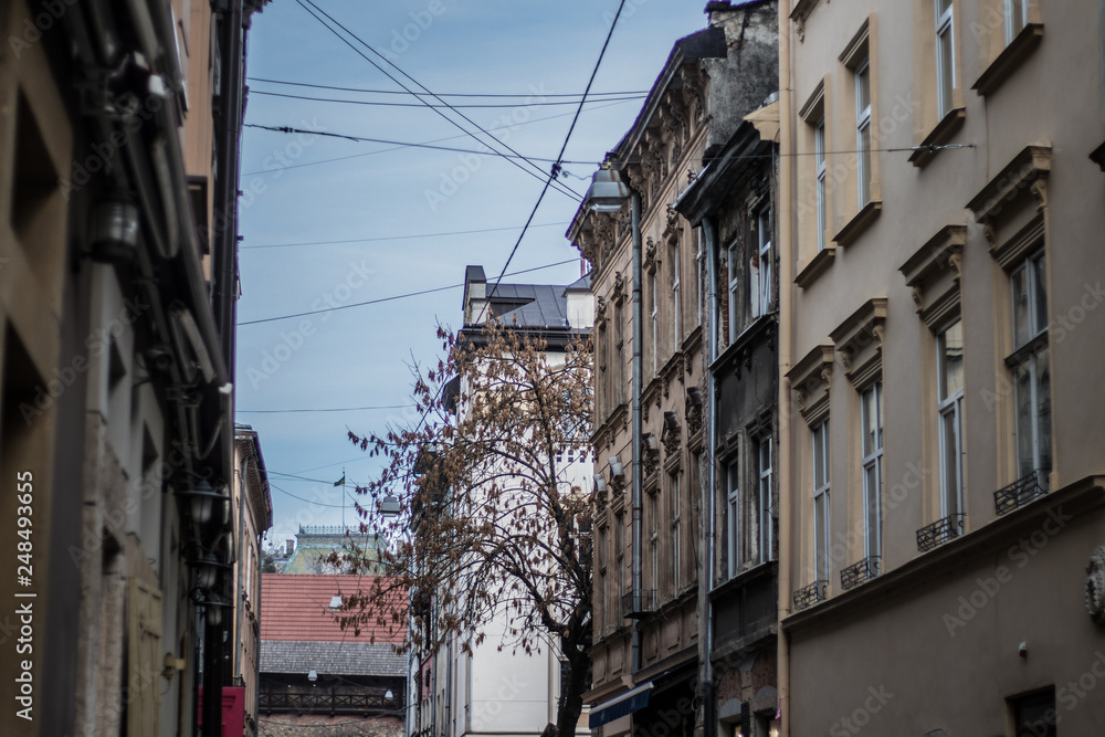 old and modern town Lviv 