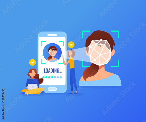 Face recognition technology concept. Personal identify