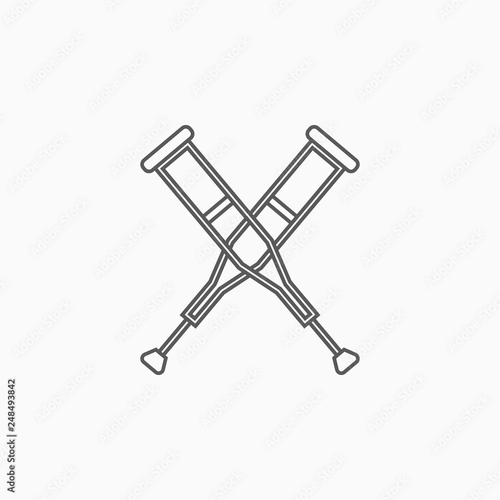 crutches icon, crutch vector crutches icon, crutch vector