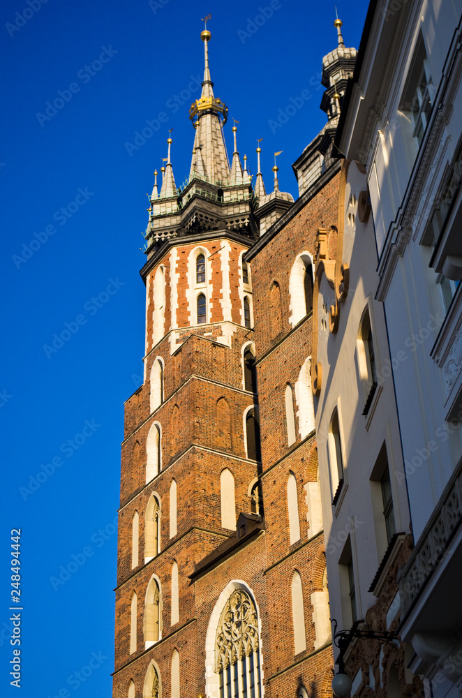 Fototapeta premium Cracow/Krakow, Poland, the Mariacki Church landmark