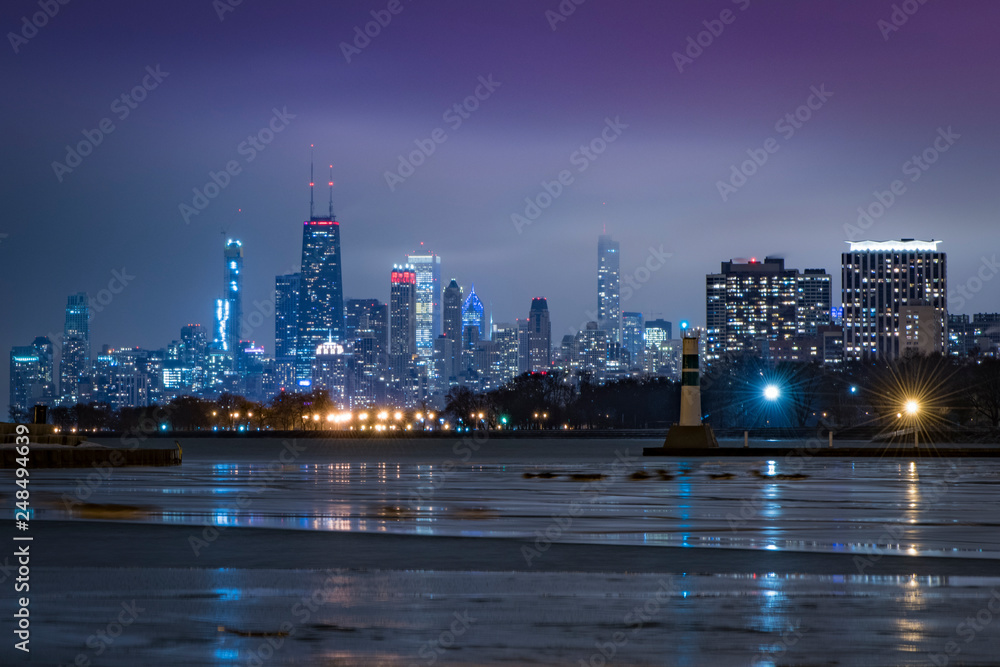Frozen Chicago Harbor