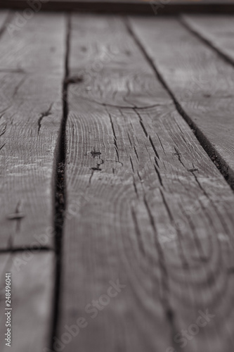 close up decorative background of old wooden bridge floor