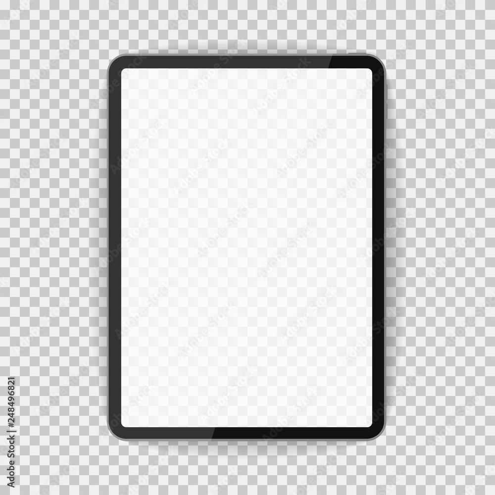 Pc computer with blank screen tablet vector mockup - obrazy, fototapety, plakaty 
