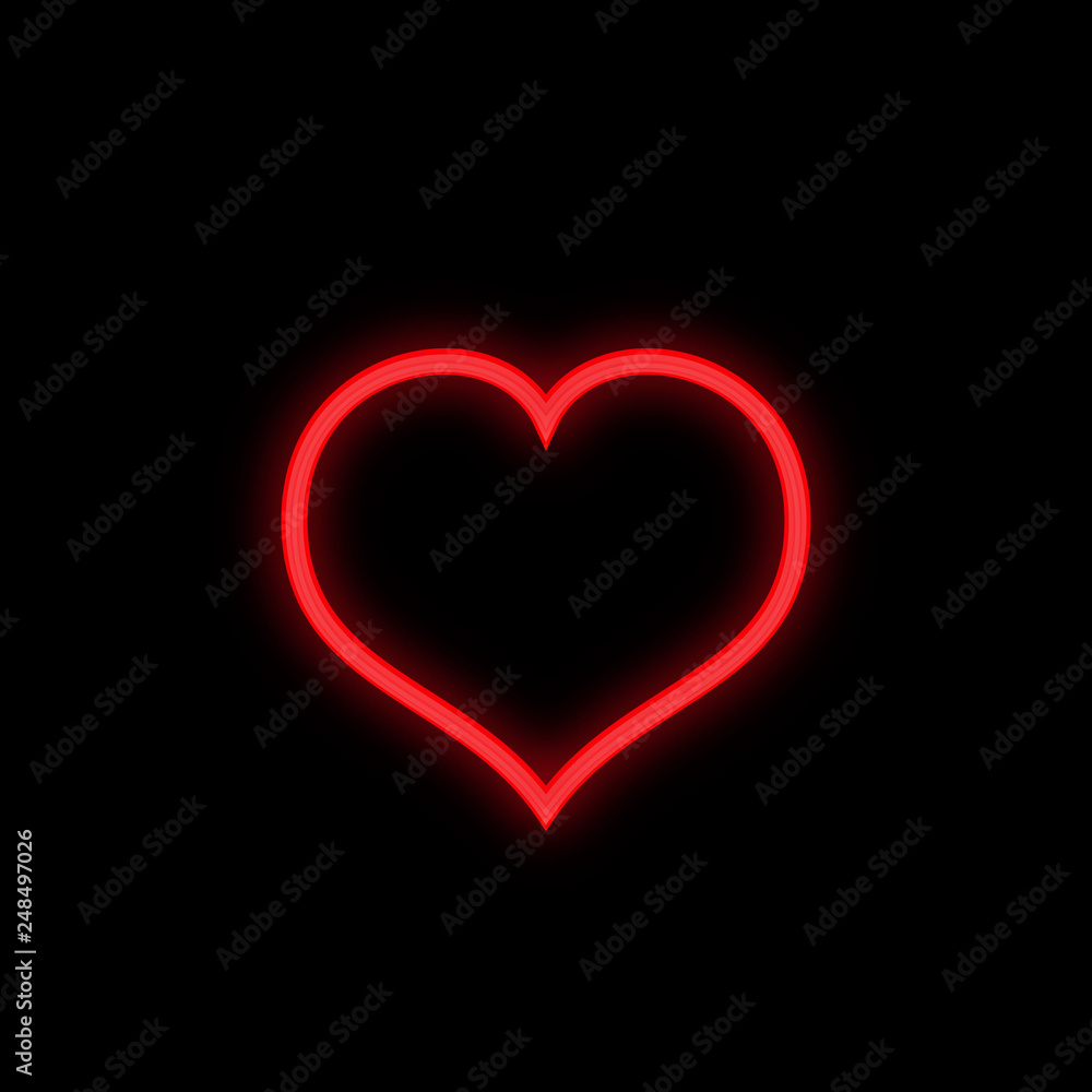 Valentines Day background. Vector retro neon sign. eps10