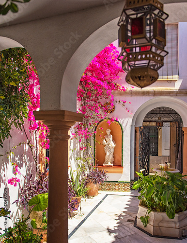 Nice patio with flowers in ...