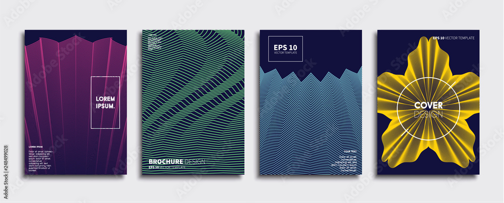 Vector cover designs. Future Poster template. Smartphone modern background set.
