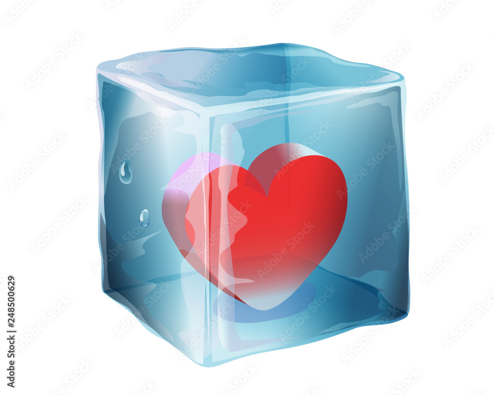 heart in ice cube