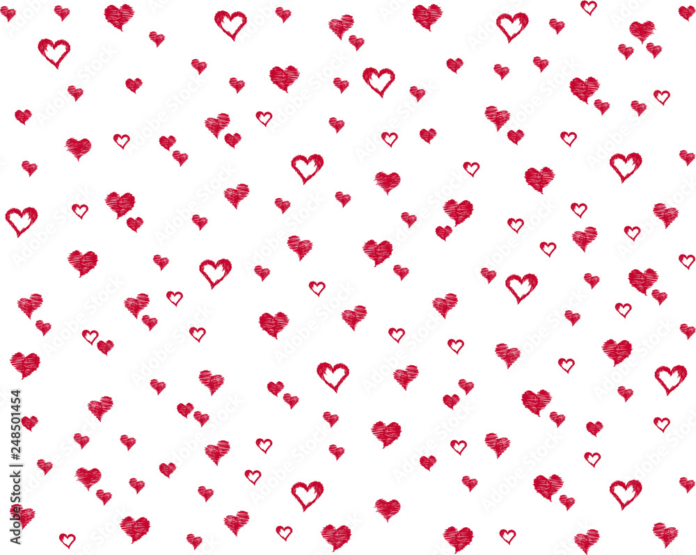 Vector of hearts painted paint.