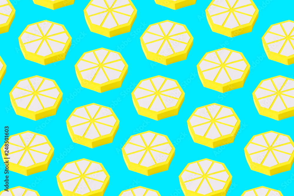 Modern paper pattern from lemons on a bright background. Modern paper pattern from lemons on a bright background.