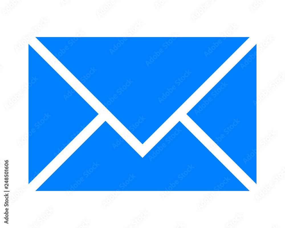 Mail symbol icon - blue simple, isolated - vector Mail symbol icon - blue simple, isolated - vector