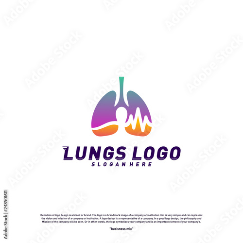 Medical Lungs logo design concept.Health Lungs logo template vector. Lungs Pulse Icon symbol