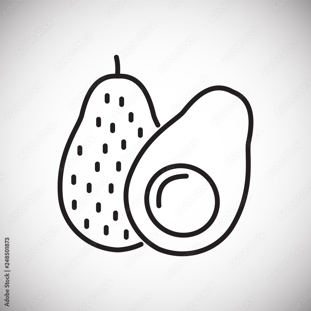 Avocado line icon on white background for graphic and web design, Modern simple vector sign. Internet concept. Trendy symbol for website design web button or mobile app Avocado line icon on white background for graphic and web design, Modern simple vector sign. Internet concept. Trendy symbol for website design web button or mobile app