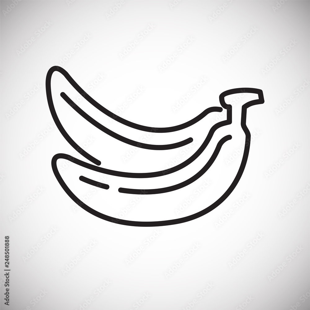 Banana icon on white background for graphic and web design, Modern simple vector sign. Internet concept. Trendy symbol for website design web button or mobile app Banana icon on white background for graphic and web design, Modern simple vector sign. Internet concept. Trendy symbol for website design web button or mobile app