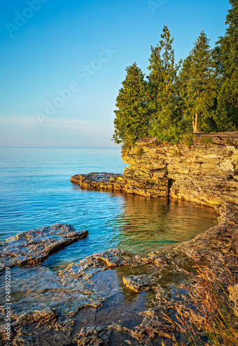 Rocky Cliff at Cave Point on Lake Michigan in Door County, Wisconsin. photo