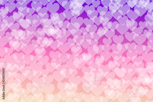 Hearts Bokeh lights gradient background template