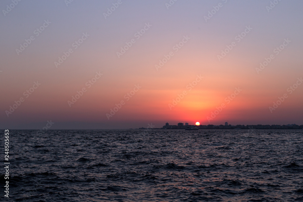 Sunset over sea, Izmir, Turkey Sunset over sea, Izmir, Turkey