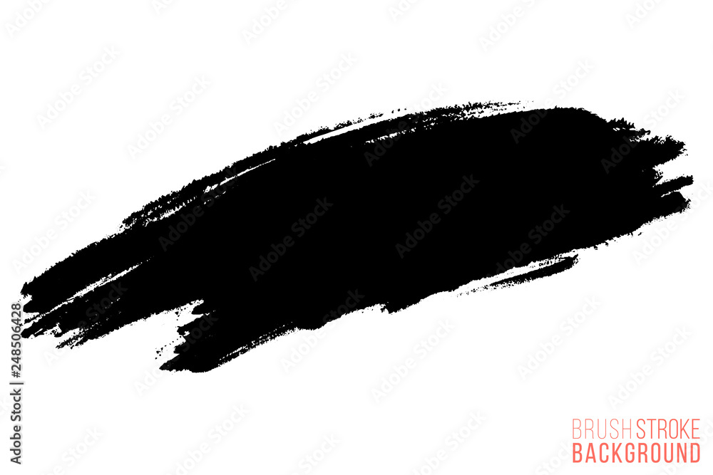 Vector hand drawn big brush stain. Monochrome ink painted stroke. Painted by brush black stain. Monochrome artistic backdrop. One color grungy background. Vector hand drawn big brush stain. Monochrome ink painted stroke. Painted by brush black stain. Monochrome artistic backdrop. One color grungy background.