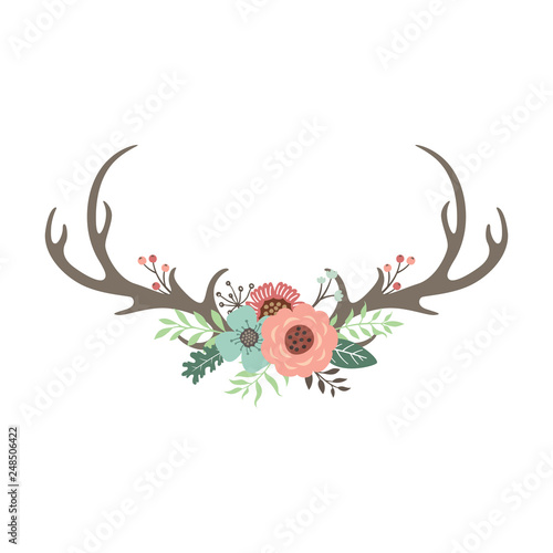 Deer antlers floral