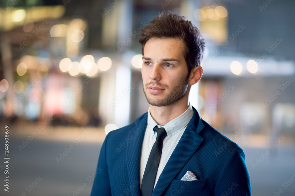 Portrait of a businessman at night Portrait of a businessman at night