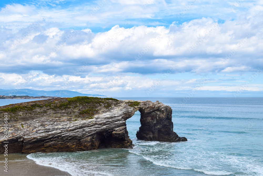 Natural rock arches on Cathedrals beach