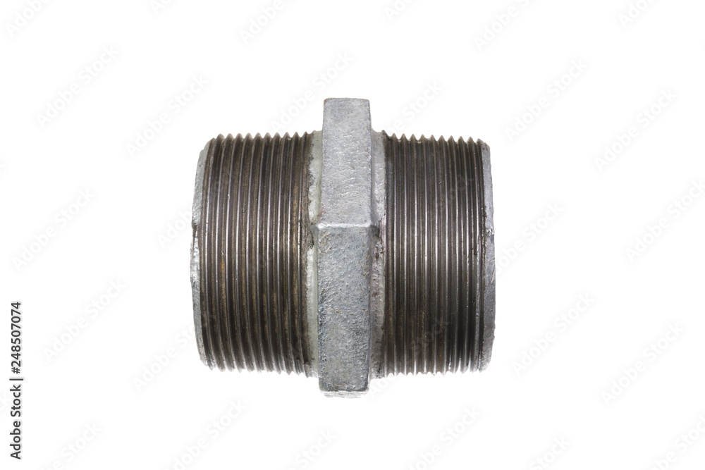 Side view on coupling nut of two inches diameter Side view on coupling nut of two inches diameter