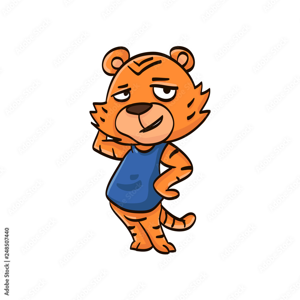 tiger girl cartoon colorful funny animal tiger girl cartoon colorful funny animal
