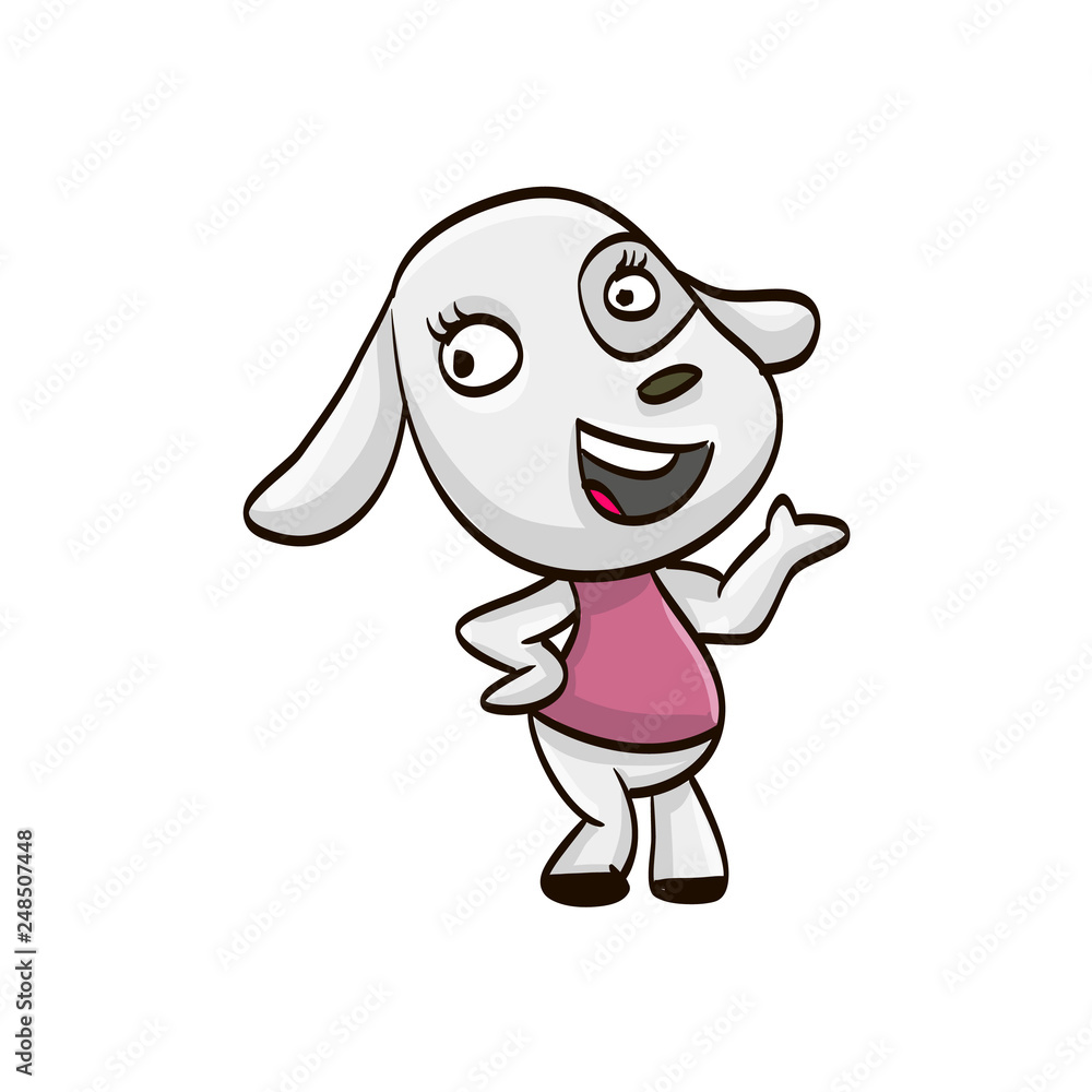 Fototapeta premium goat girl kid cartoon colorful funny animal