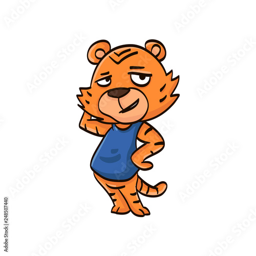 tiger girl cartoon colorful funny animal