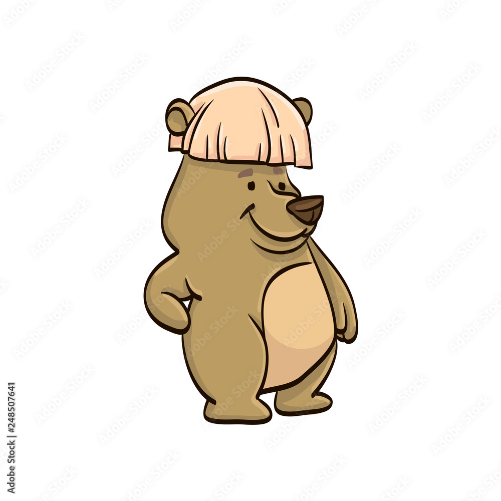 Naklejka premium bear cartoon colorful funny animal
