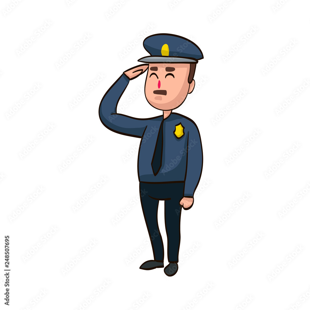 cartoon funny policeman