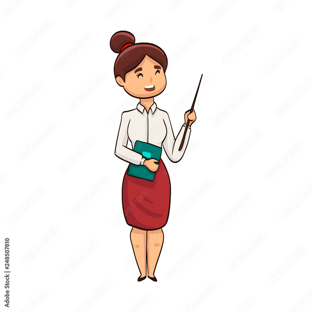 cartoon girl professional specialist teacher cartoon girl professional specialist teacher