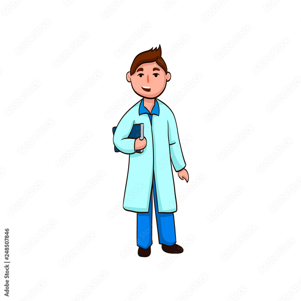cartoon girl professional specialist doctor cartoon girl professional specialist doctor