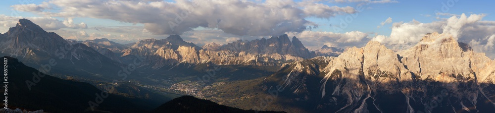 Naklejka premium Sorapis and Cristallo, alps dolomites mountains, Italy