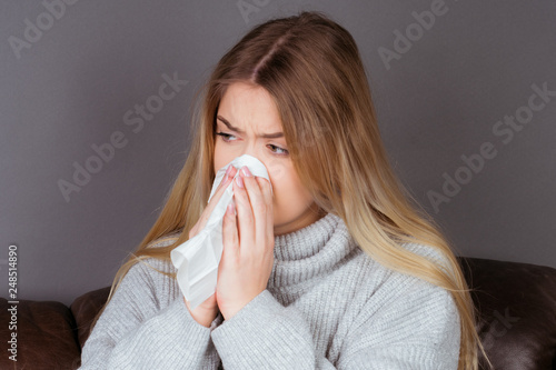 a sick girl with the cold