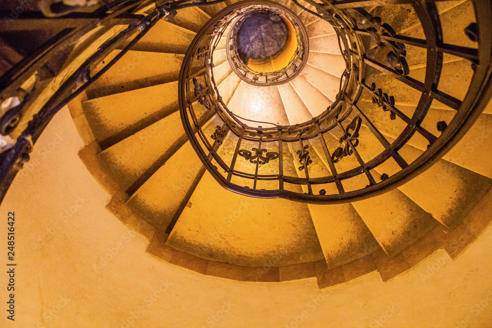 Fototapeta premium Old vintage spiral staircase
