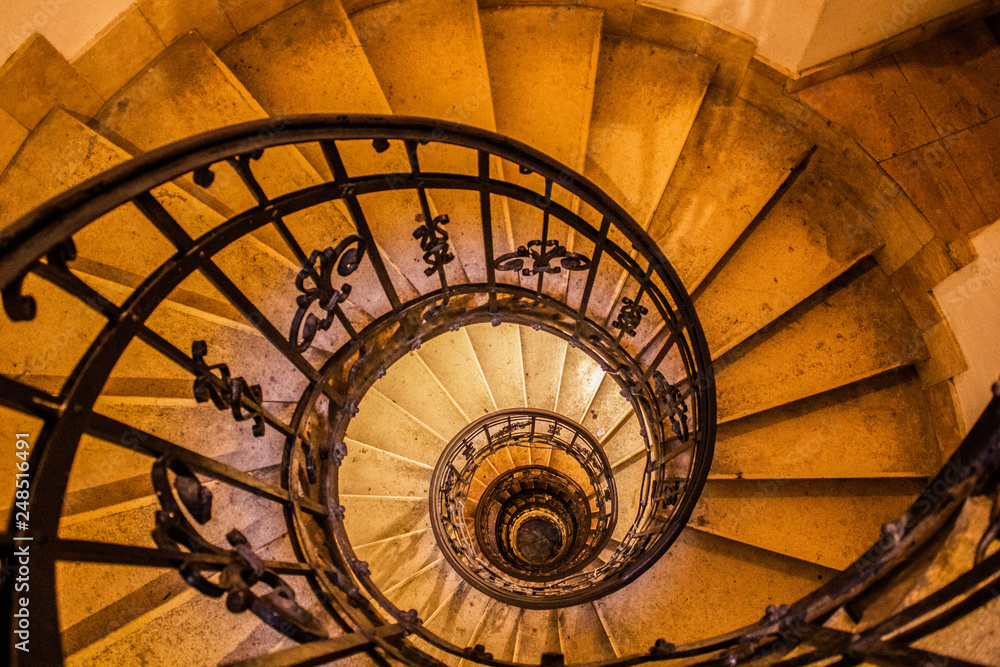 Fototapeta premium Old vintage spiral staircase